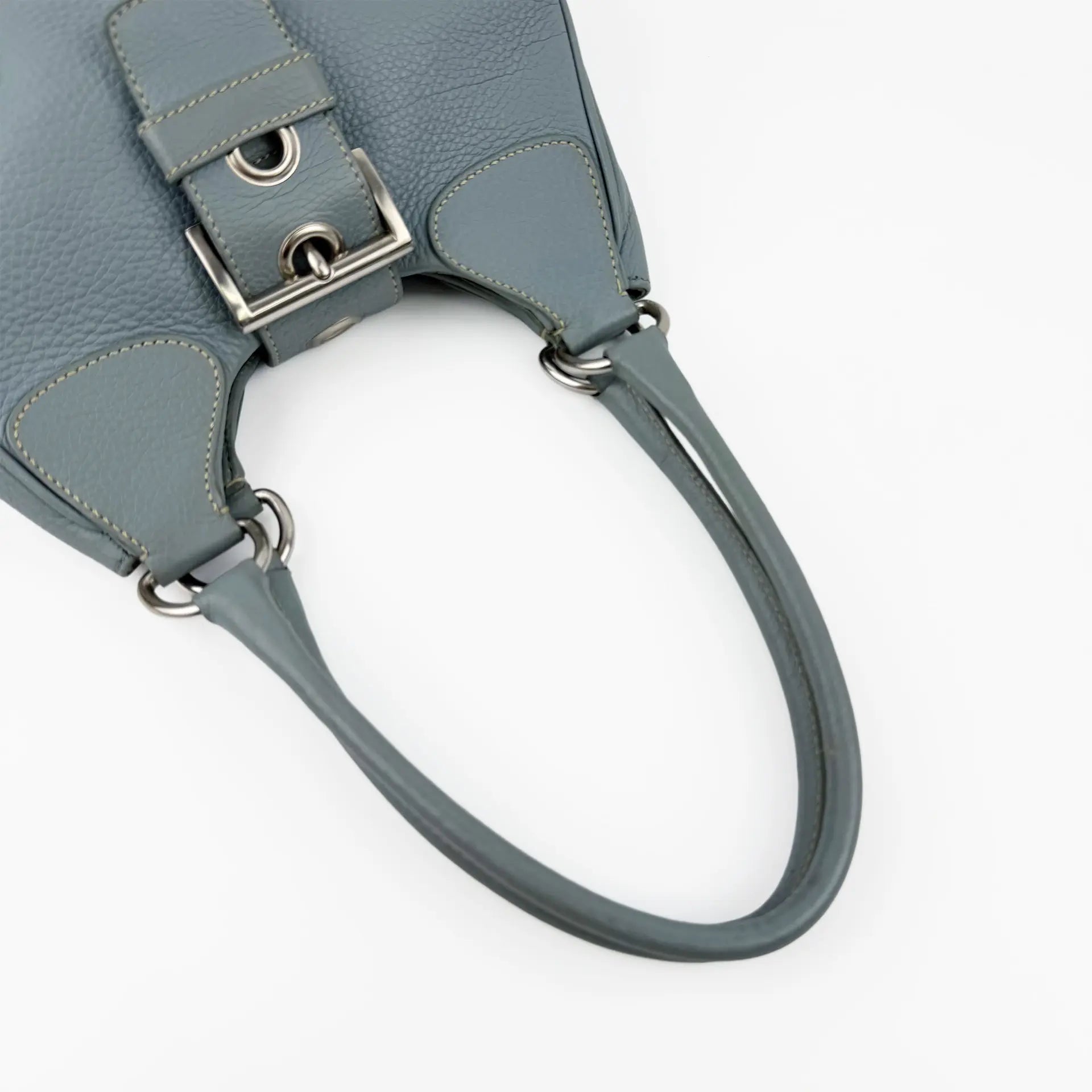PRADA プラダ ムーン ハンドバッグ ホーボーバッグ ショルダーバッグ スカイブルー ブルー レザー ヴィンテージ レディース 【中古】