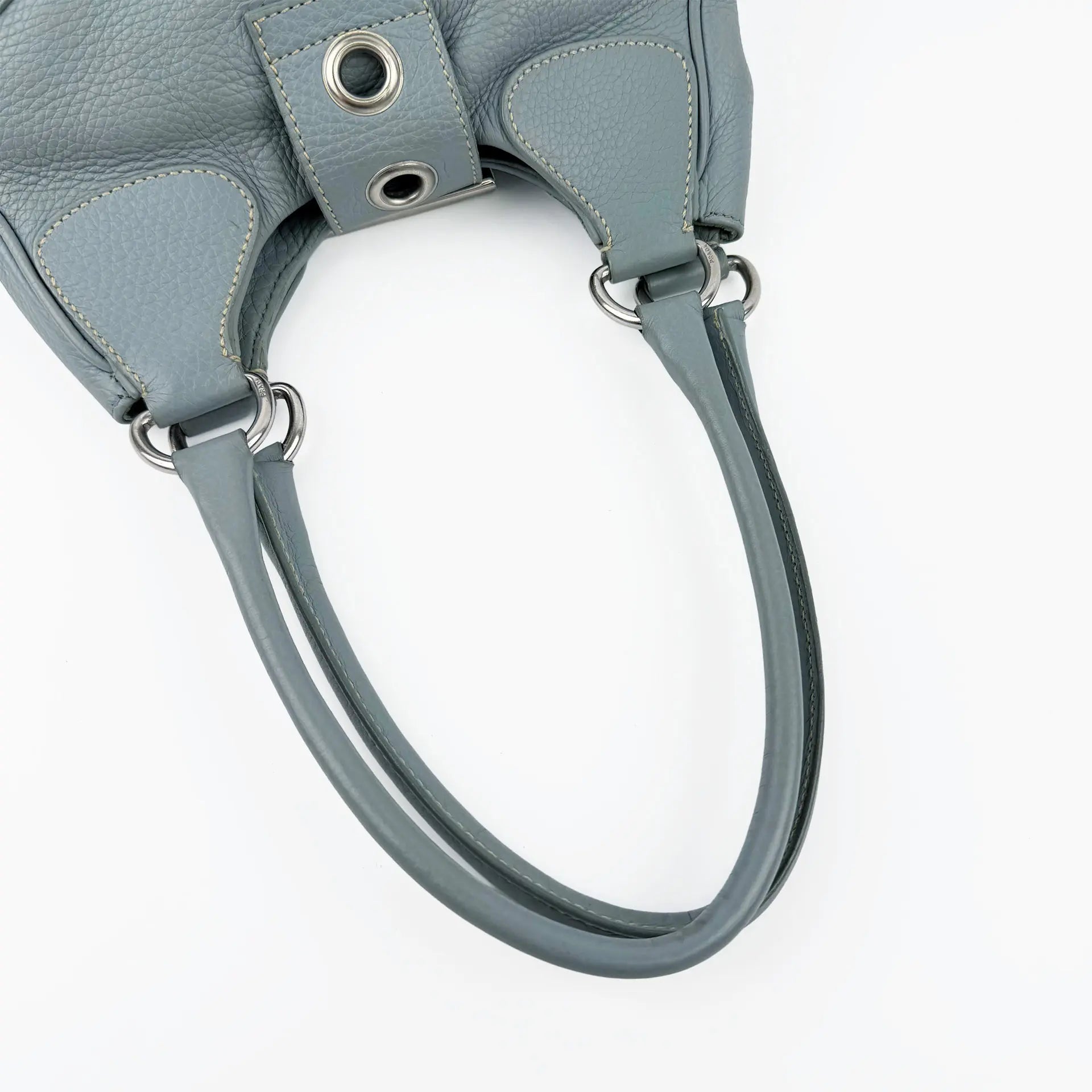 PRADA プラダ ムーン ハンドバッグ ホーボーバッグ ショルダーバッグ スカイブルー ブルー レザー ヴィンテージ レディース 【中古】