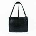 Bottega Veneta ボッテガ・ヴェネタ イントレチャート ショルダーバッグ ホーボーバッグ ブラック レザー ヴィンテージ レディース 【中古】