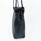 Bottega Veneta ボッテガ・ヴェネタ イントレチャート ショルダーバッグ ホーボーバッグ ブラック レザー ヴィンテージ レディース 【中古】