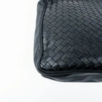 Bottega Veneta ボッテガ・ヴェネタ イントレチャート ショルダーバッグ ホーボーバッグ ブラック レザー ヴィンテージ レディース 【中古】
