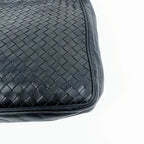 Bottega Veneta ボッテガ・ヴェネタ イントレチャート ショルダーバッグ ホーボーバッグ ブラック レザー ヴィンテージ レディース 【中古】
