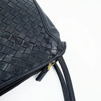 Bottega Veneta ボッテガ・ヴェネタ イントレチャート ショルダーバッグ ホーボーバッグ ブラック レザー ヴィンテージ レディース 【中古】