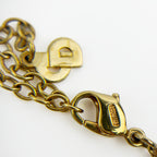Christian Dior クリスチャンディオール ラインストーン ネックレス ロープチェーン ゴールド アクセサリー ヴィンテージ レディース 【中古】