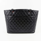 CHANEL シャネル カンボンライン トートバッグ ブラック レザー 9番台 ココマーク ヴィンテージ レディース 【中古】