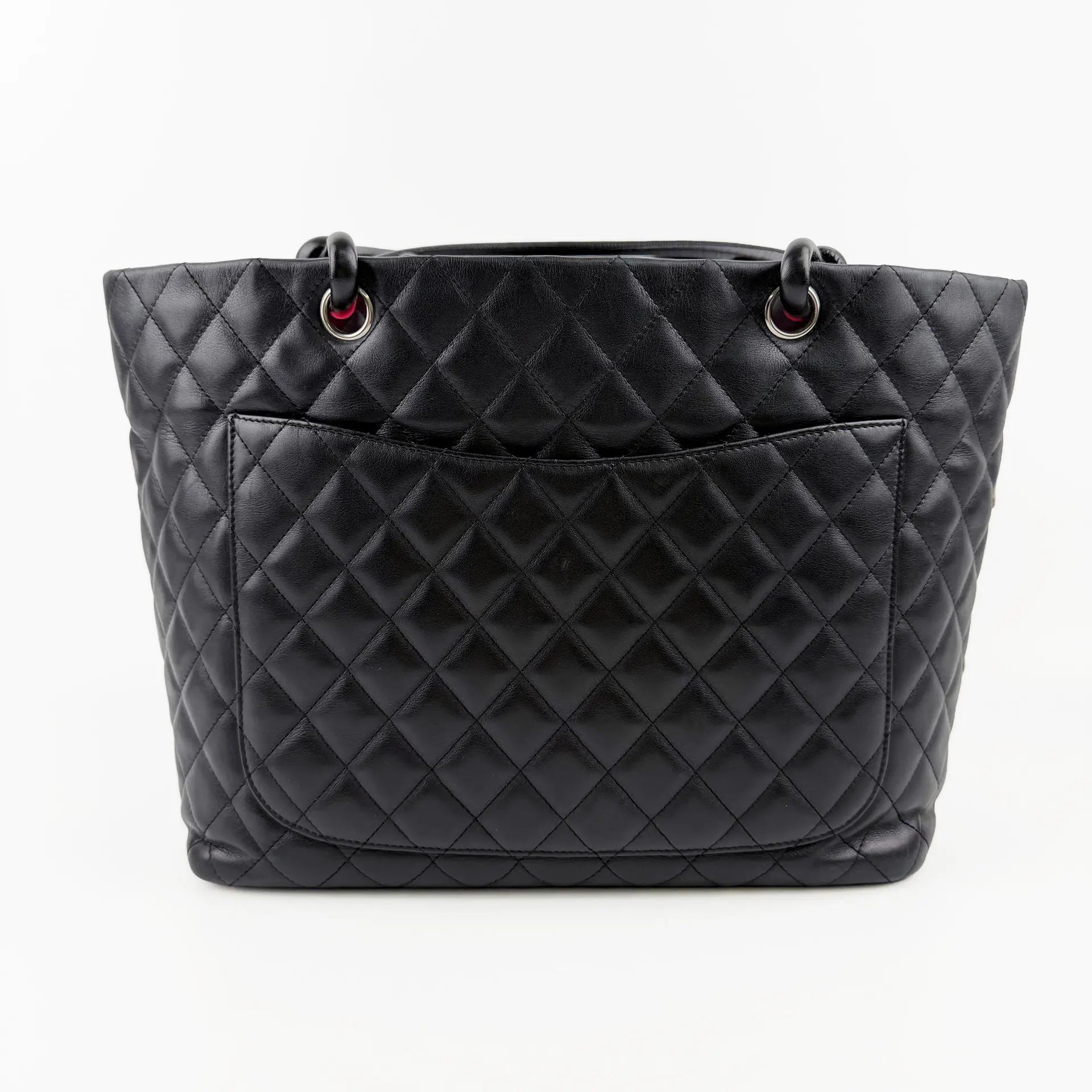 CHANEL シャネル カンボンライン トートバッグ ブラック レザー 9番台 ココマーク ヴィンテージ レディース 【中古】
