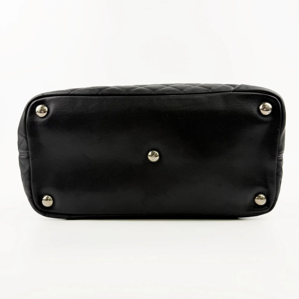 CHANEL シャネル カンボンライン トートバッグ ブラック レザー 9番台 ココマーク ヴィンテージ レディース 【中古】
