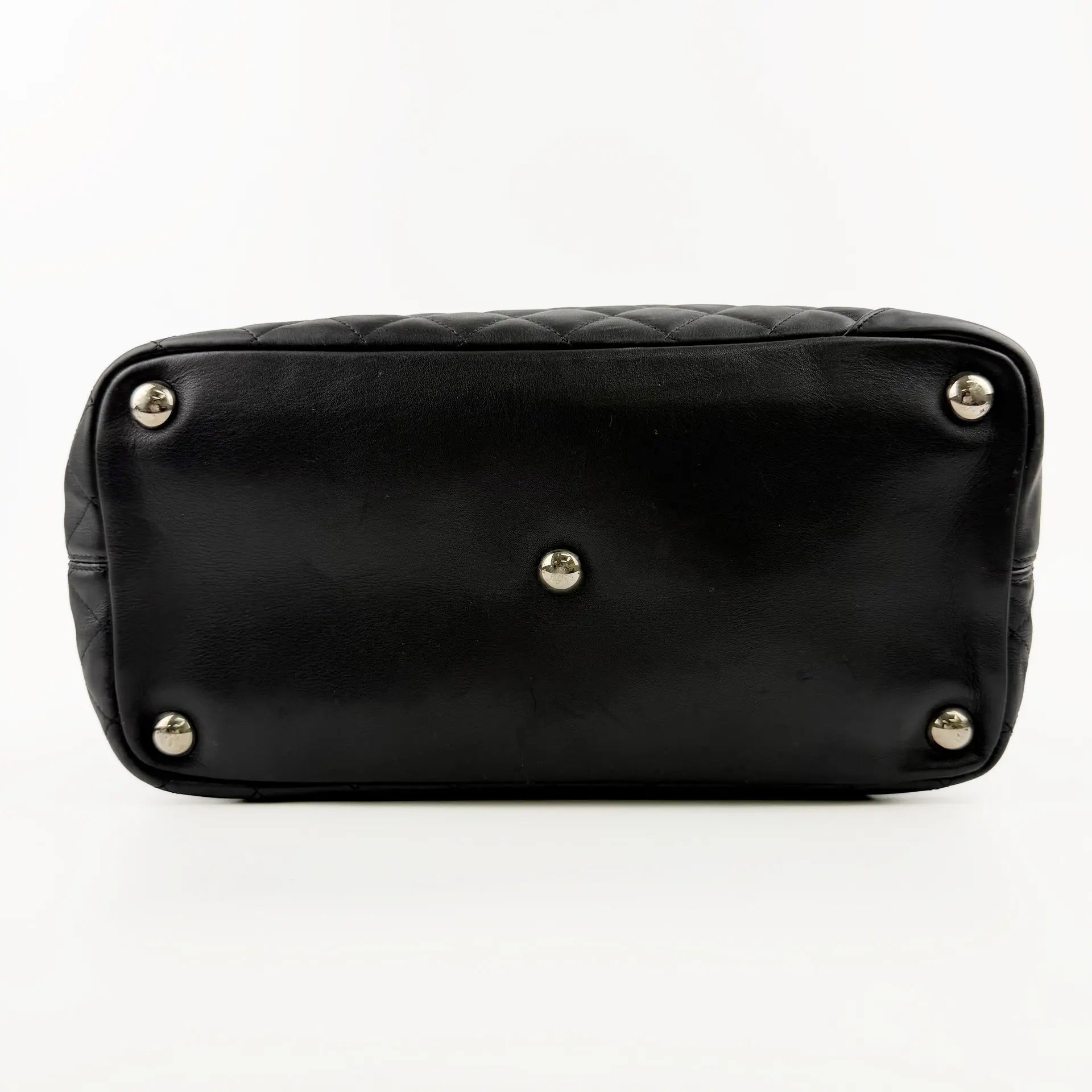 CHANEL シャネル カンボンライン トートバッグ ブラック レザー 9番台 ココマーク ヴィンテージ レディース 【中古】