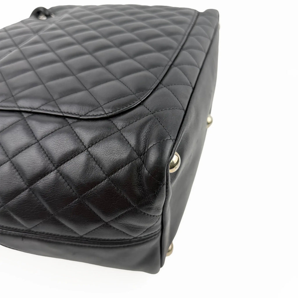 CHANEL シャネル カンボンライン トートバッグ ブラック レザー 9番台 ココマーク ヴィンテージ レディース 【中古】