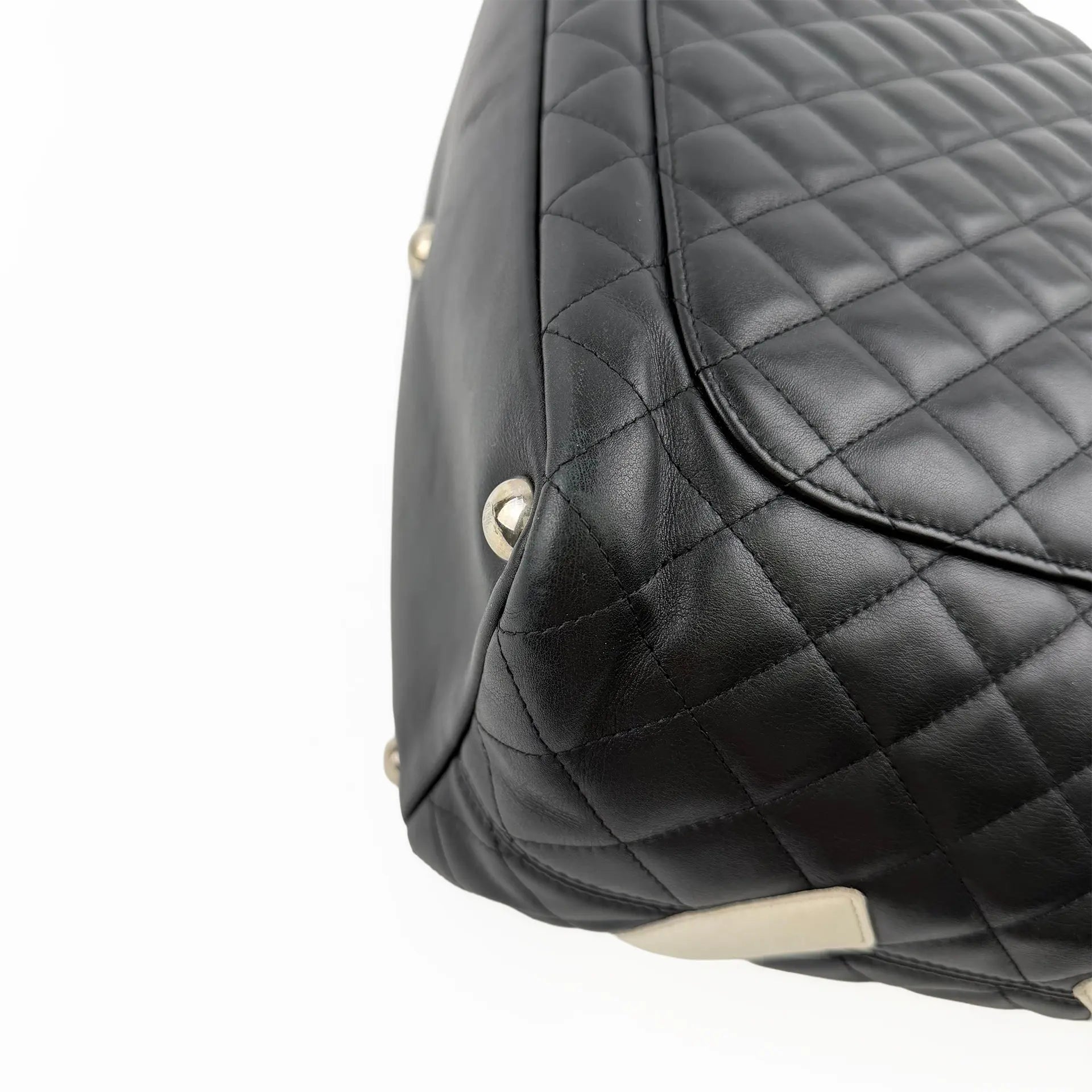CHANEL シャネル カンボンライン トートバッグ ブラック レザー 9番台 ココマーク ヴィンテージ レディース 【中古】