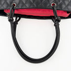 CHANEL シャネル カンボンライン トートバッグ ブラック レザー 9番台 ココマーク ヴィンテージ レディース 【中古】