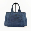 PRADA プラダ カナパ トートバッグ 1BG439 M ハンドバッグ デニム ブルー ヴィンテージ レディース 【中古】