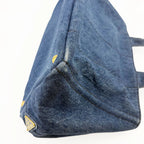 PRADA プラダ カナパ トートバッグ 1BG439 M ハンドバッグ デニム ブルー ヴィンテージ レディース 【中古】